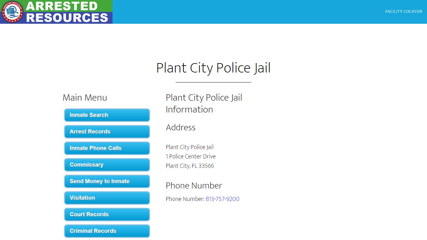 Plant City Police Jail - Inmate Search - Plant City, FL